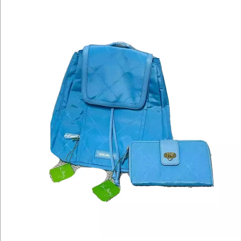 Vera Bradley Blue Backpack/Wallet Set
